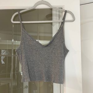 Gray Crop Tank Top